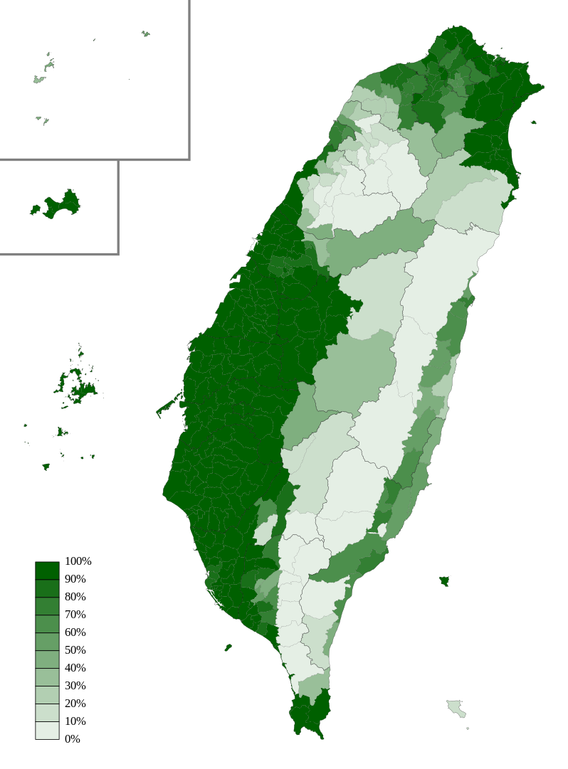 Where Taiwanese Hokkien is spoken in Taiwan and Asia